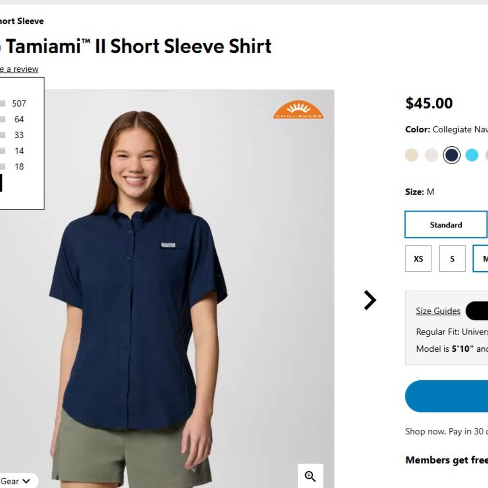 New Columbia Women’s PFG Tamiami Short Sleeve Short